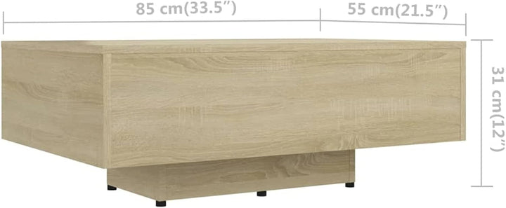 Tidyard Couchtisch Beistelltisch Wohnzimmertisch Kaffeetisch Sofatisch Holzwerkstoff Sonoma-Eiche 85