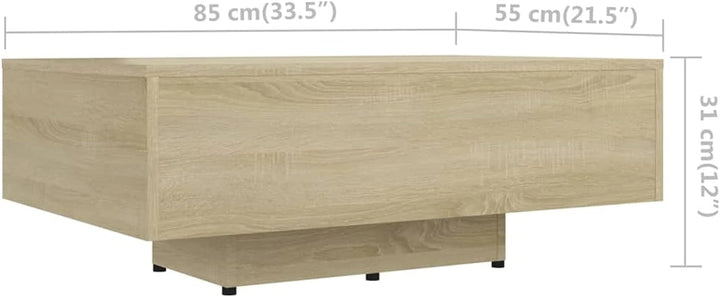 Tidyard Couchtisch Beistelltisch Wohnzimmertisch Kaffeetisch Sofatisch Holzwerkstoff Sonoma-Eiche 85