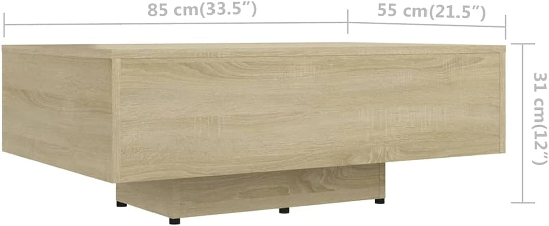 Tidyard Couchtisch Beistelltisch Wohnzimmertisch Kaffeetisch Sofatisch Holzwerkstoff Sonoma-Eiche 85