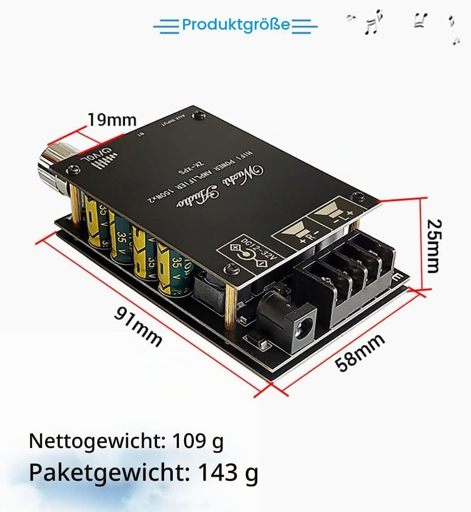 WANGCL ZK-XPS 150W + 150W TDA7498E Audio-Leistungsverstärker Equalizer BT 5.0 Stereo Subwoofer HiFi