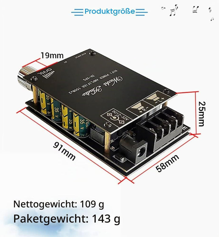 WANGCL ZK-XPS 150W + 150W TDA7498E Audio-Leistungsverstärker Equalizer BT 5.0 Stereo Subwoofer HiFi