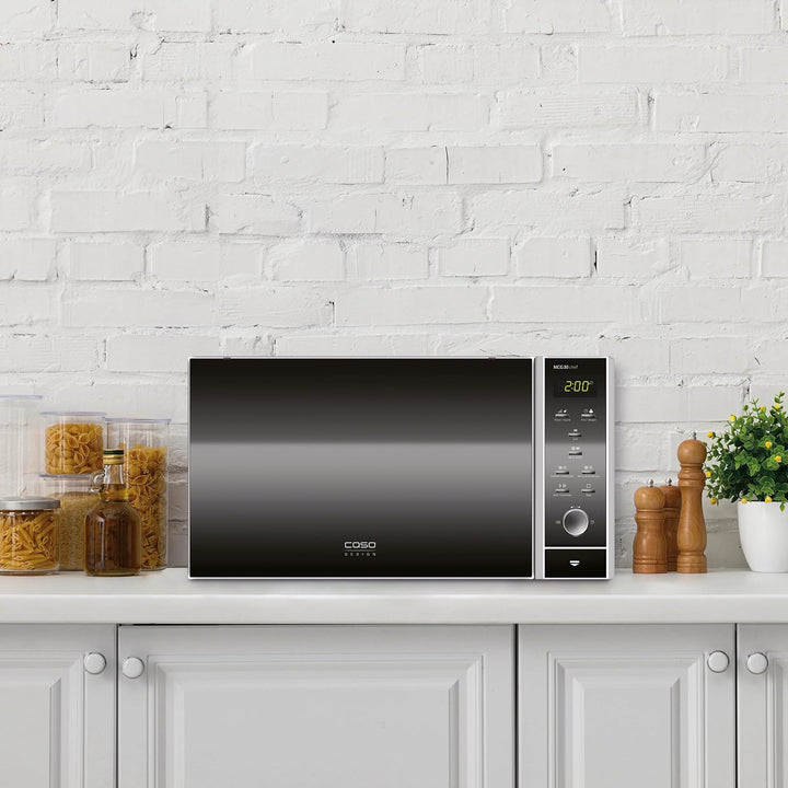 CASO | MCG30 chef 3-in-1 Mikrowelle mit Grill und Heissluft 2200W | Backofen-Funktion 110 - 200°C, 3