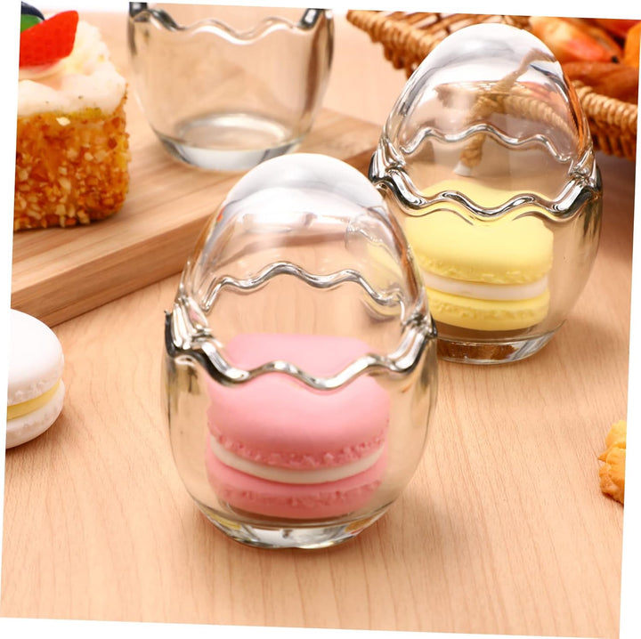 YARNOW 4 Stück Eierschalenbecher Geleebecher Aus Glas Tulpen-eisbecher Klarer Puddingbecher Kleine D