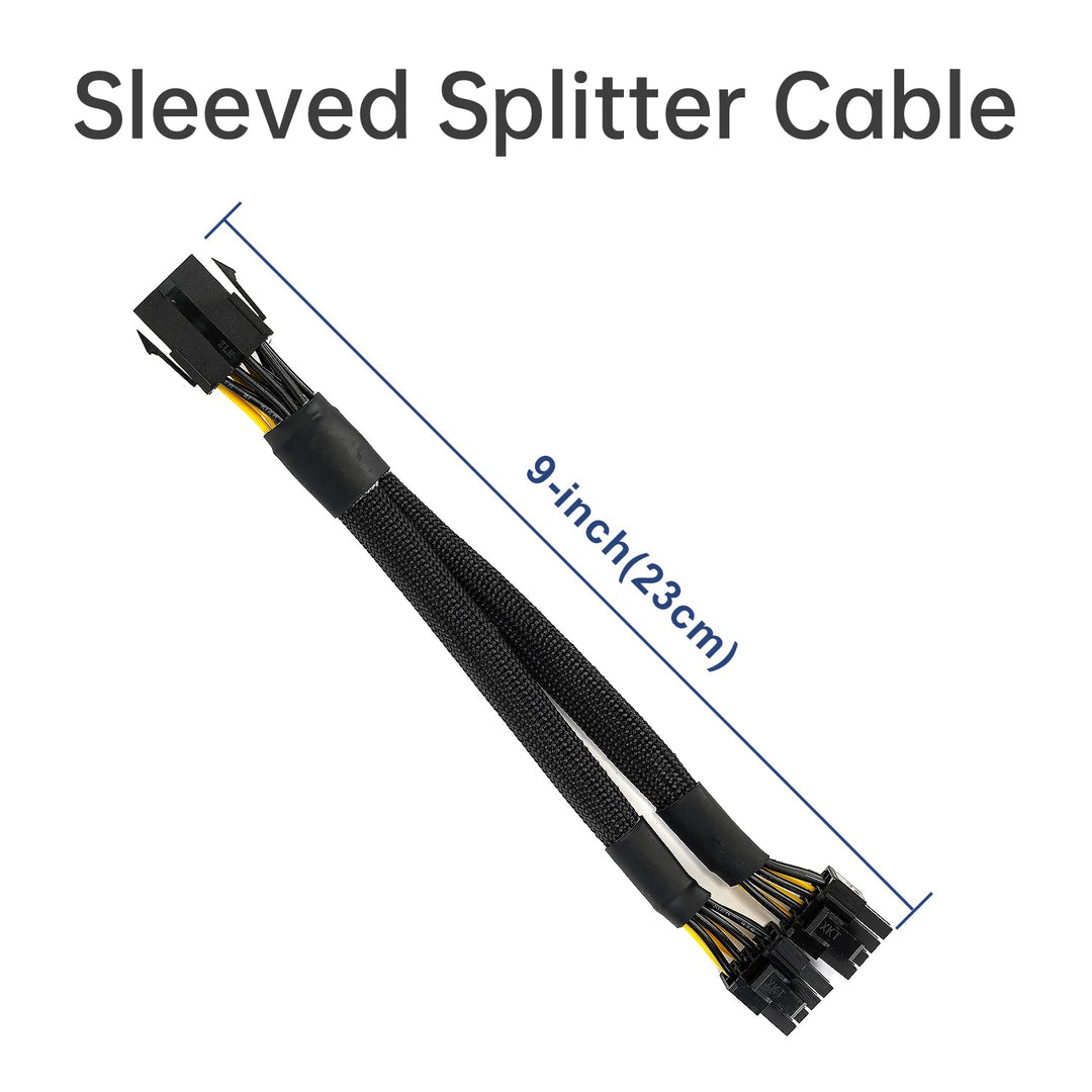 8Pin PCIe Splitter, PCI-e 8-Pin Buchse auf Dual (6+2)-Pin Stecker GPU-VGA Stromkabel PCI-Express Ada