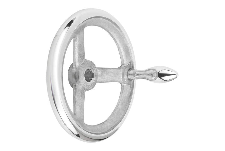KIPP – Bedienteile | Normelemente K0160.3180X16 Handrad mit Nut Aluminium, Komp:Aluminium, D2=16, D1