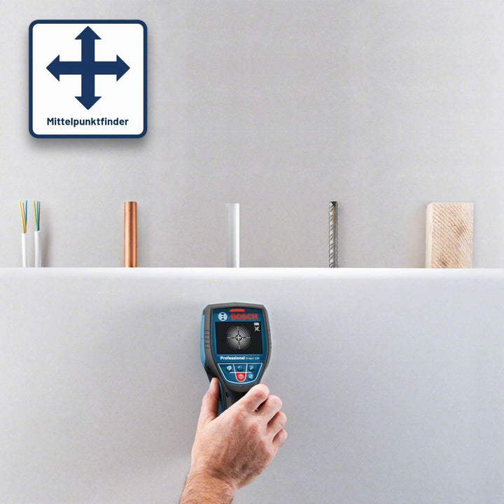 Bosch Professional 12V System Ortungsgerät D-tect 120 (ohne Akku, max. Ortungstiefe Kunststoffrohre/