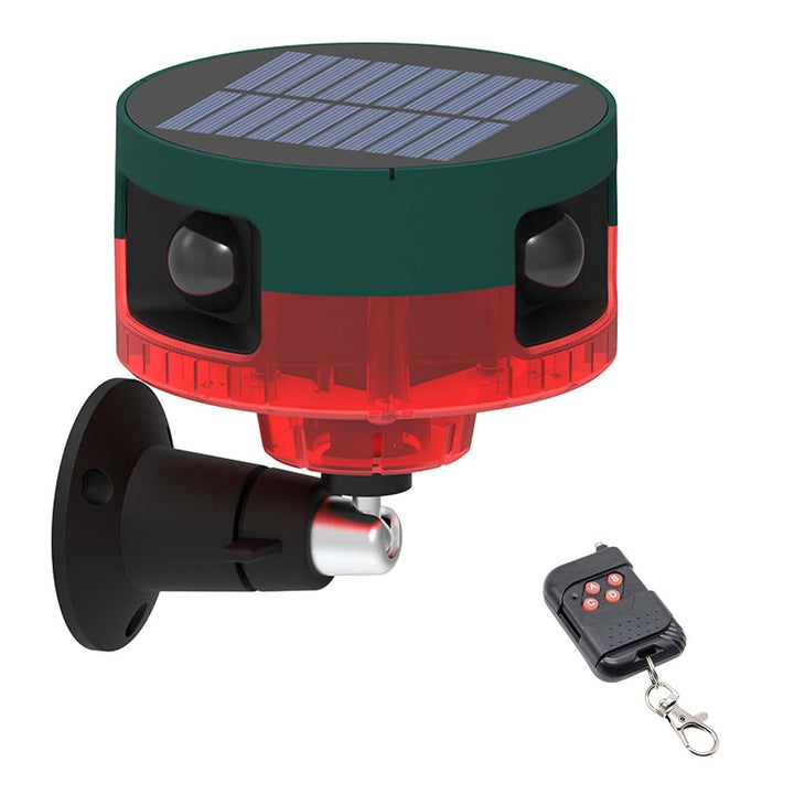KEEDA Solar 129dB Sound & Blitzlicht 360° Bewegungssensor Alarm, Aufzeichnung Benutzerdefinierter Na