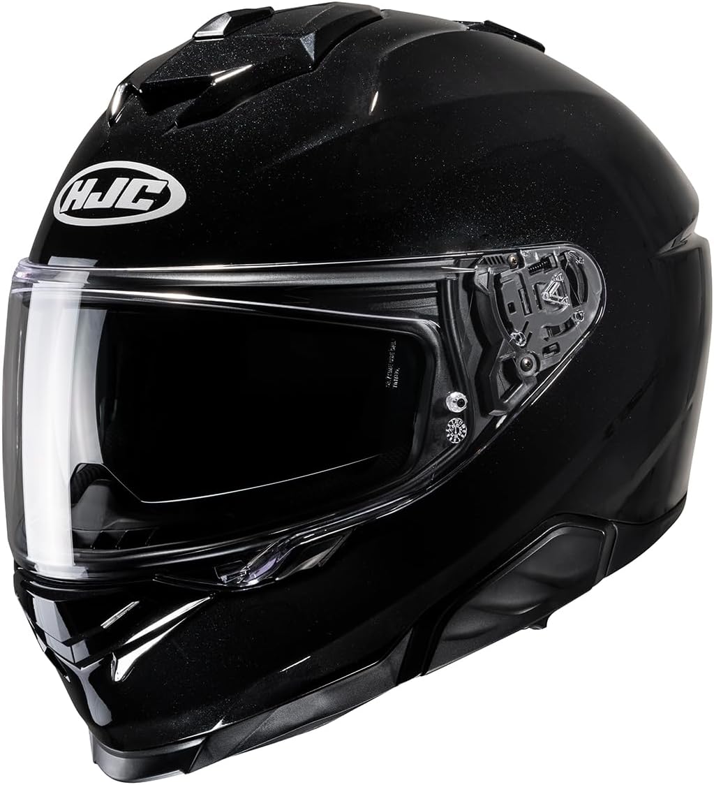 HJC i71 Solid Motorradhelm mit Sonnenblende und Pinlock, Integralhelm, Polycarbonat XS metal black,