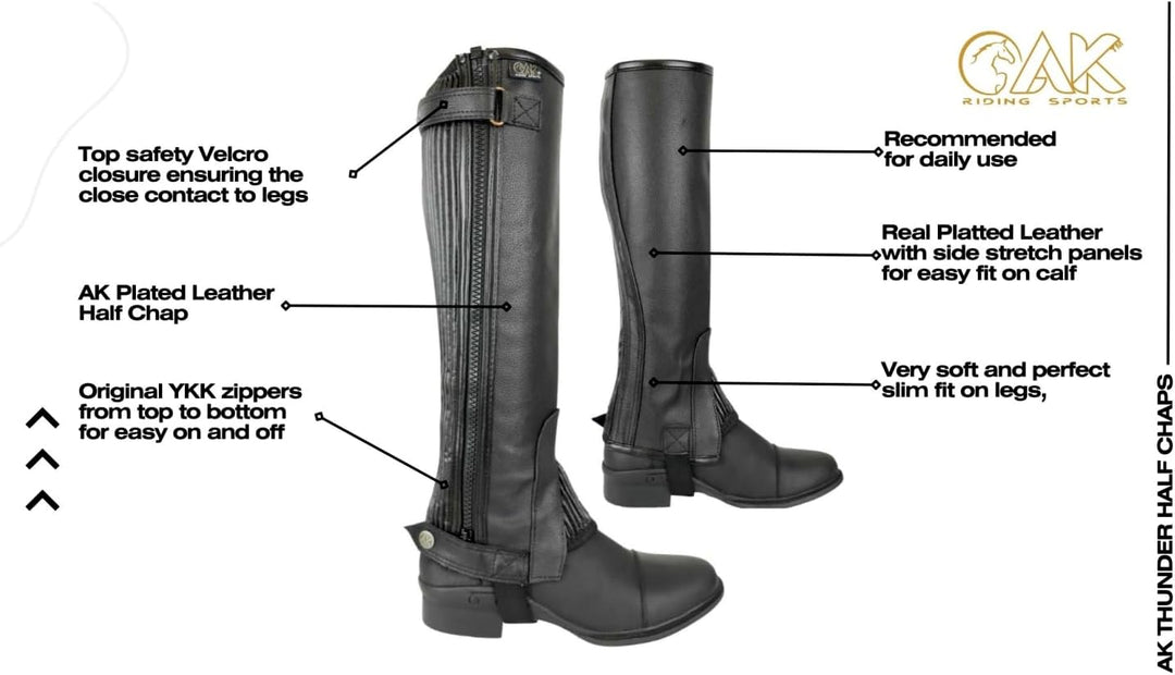 AK Donner Unisex Reitchaps aus Leder AKRS-1032(PL) 3XL Braun, 3XL Braun