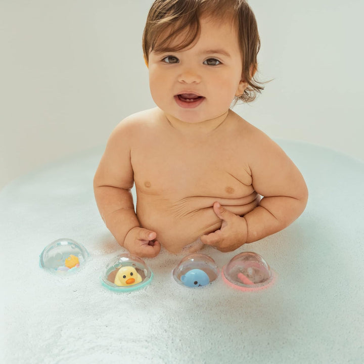 Munchkin Float and Play Bubbles Toy, Baby Bath Toy, Pack of 4, Multicolor Float & Play, Float & Play