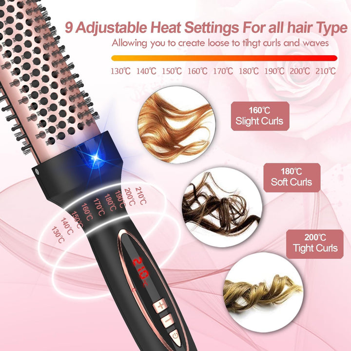 Thermal Brush für den Blowout-Look,Wärmebürste 38mm, Thermobürste Rundbürste 130-230℃, Heat Brush Vo