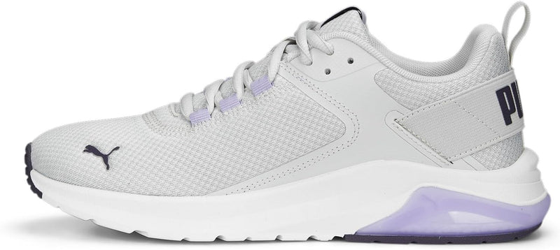 PUMA Unisex Electron E Sneaker 40.5 EU Feather Gray Purple Charcoal Vivid Violet, 40.5 EU Feather Gr