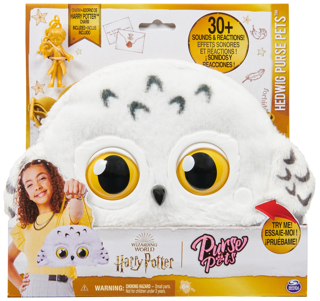 Wizarding World Harry Potter Hedwig Purse Pets, interaktive Eulen-Umhängetasche mit mehr als 30 Gerä