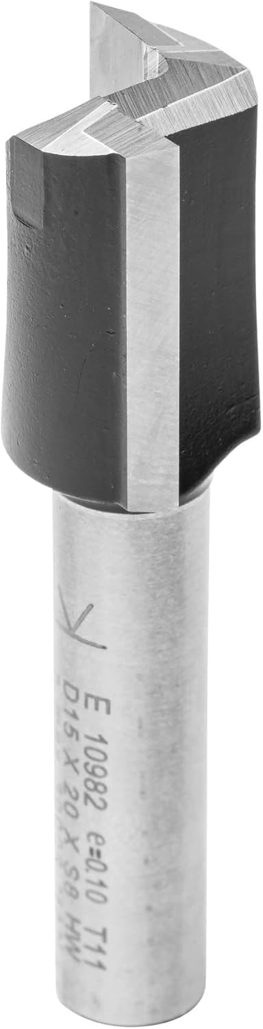 ENT 10982 Nutfräser HW, Schaft (S) 8 mm, Durchmesser (D) 15 mm, NL 20 mm, SL 32 mm, GL 52 mm, mit Ha