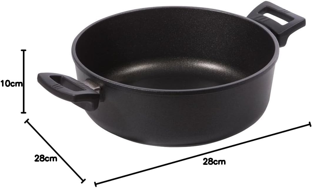 by EUROLUX Alu Guss Bratentopf | Ø28cm, H10cm | Alle Herdarten + Induktion | Ceramikoberfläche | PFO