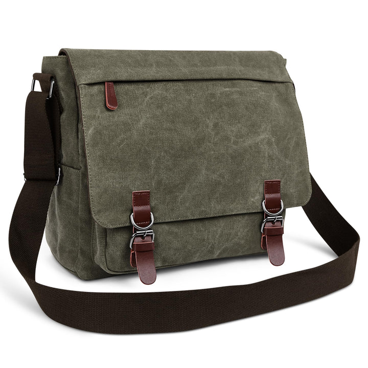 DORRISO Herren Umhängetasche Mode Schultertasche Leinwand Schultertaschen für 13.3 Zoll Laptop Kurie