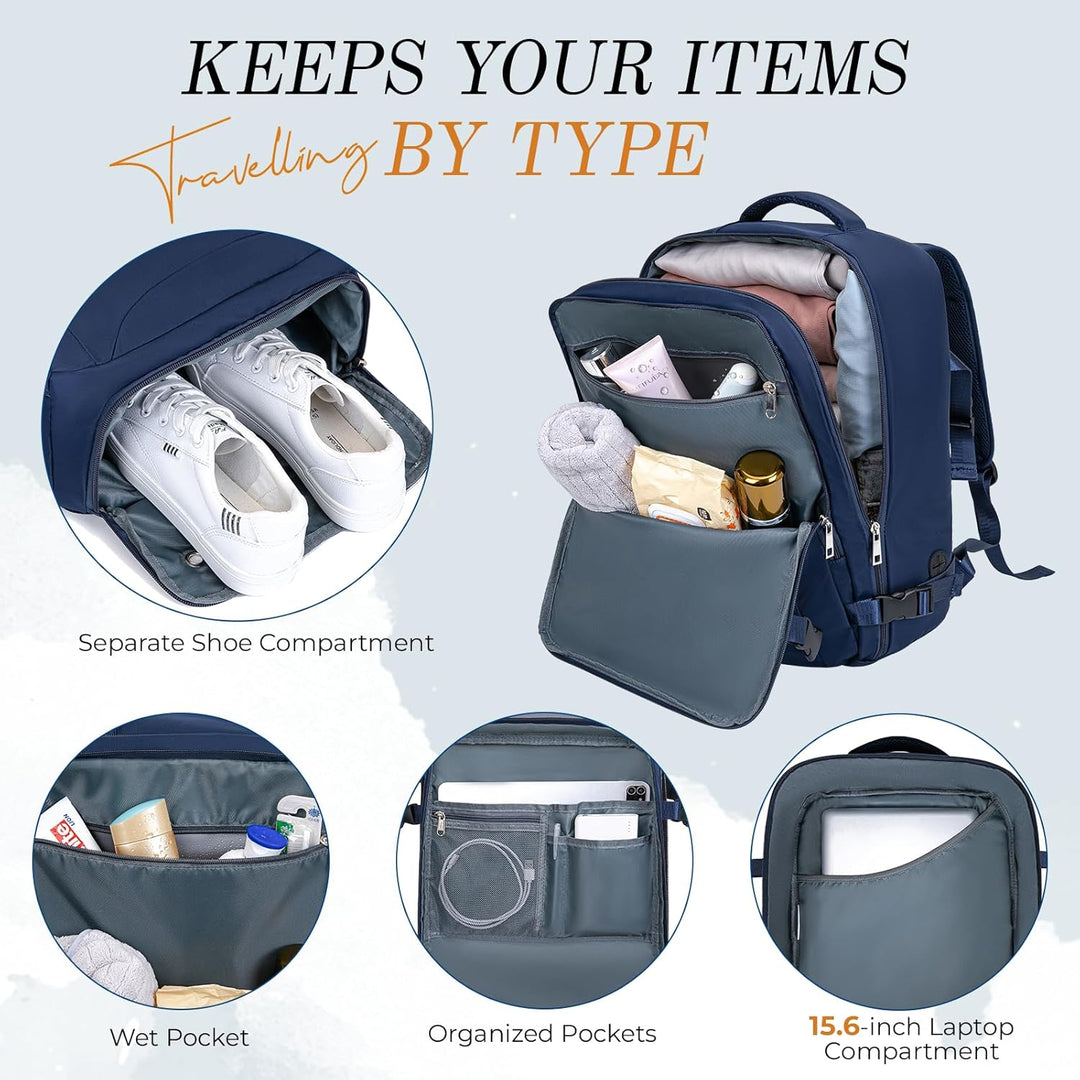 Bagage Cabine 45x36x20 pour Easyjet Sac à Dos Voyage Cabine Avion Femme 32L Bagage à Main sous le Si