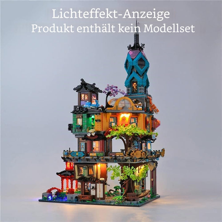 GEAMENT LED-Licht-Set für Ninjago City Gardens (Gärten) Bausteine Modell Kompatibel mit Lego 71741 (