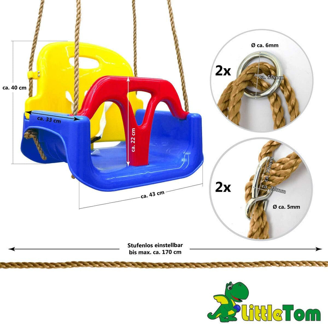LittleTom 3-in-1 Babyschaukel Outdoor ab 6 Monate - 40x43x33 Gartenschaukel Baby Schaukel Kleinkinde