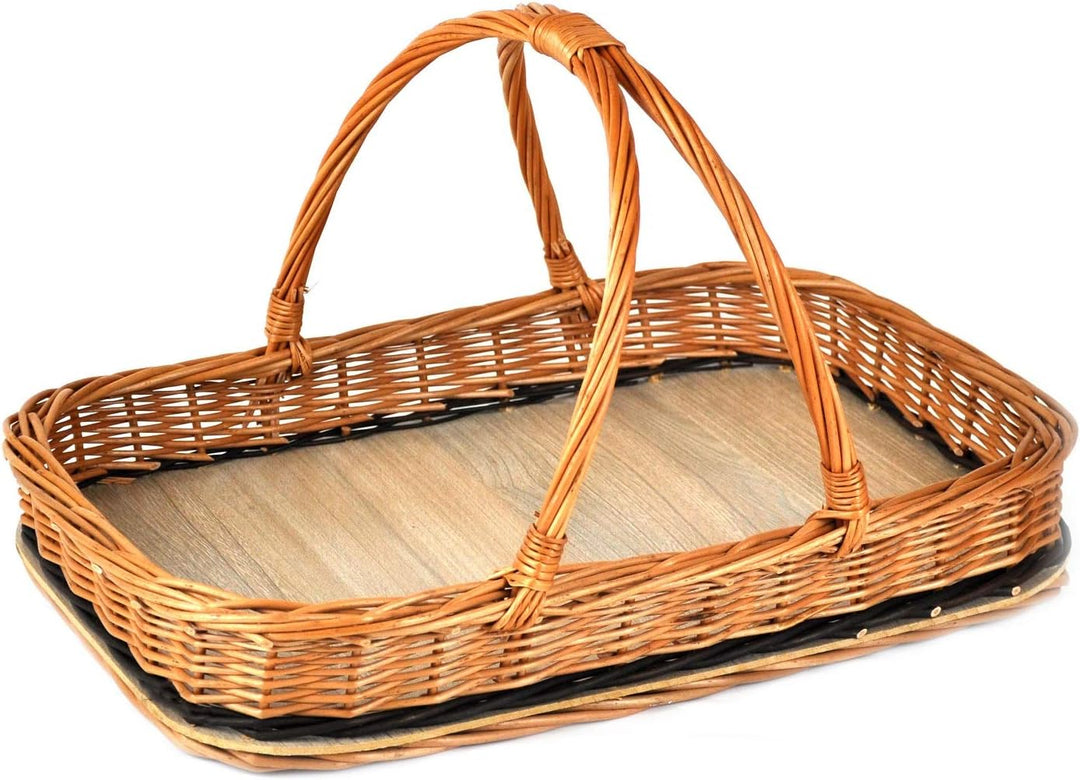 Tablett Serviertablett Korb aus Weide für Obst Brot Gebäck Weidentablett Weidenkorb Tragekorb Traget