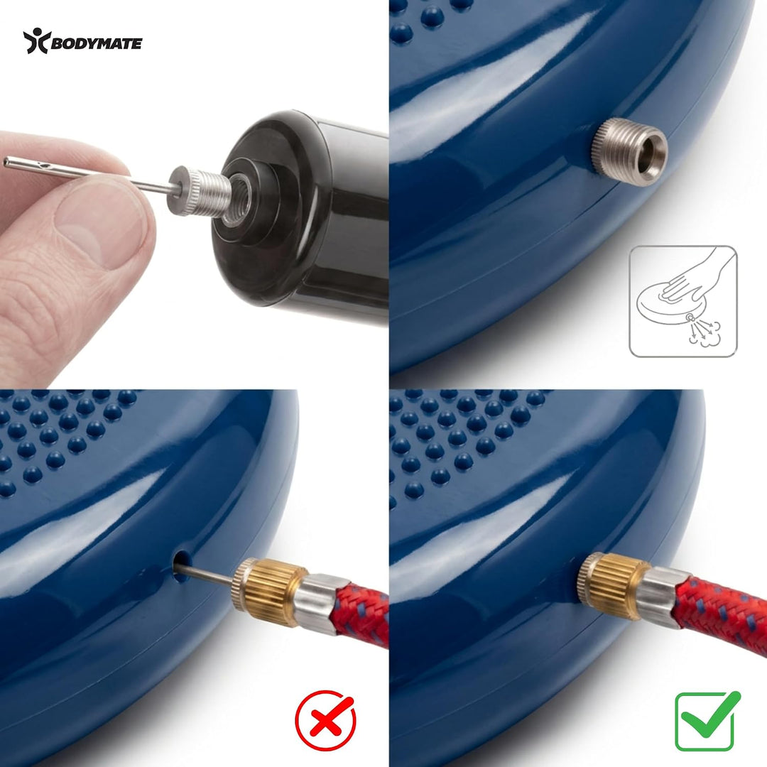 BODYMATE Ballsitzkissen inkl. Pumpe 34cm Durchmesser - Balance-Kissen, Luftkissen, Balance Pad, Nopp
