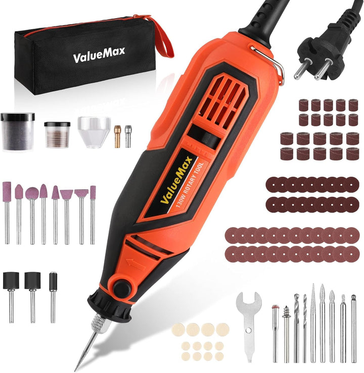 ValueMax Multifunktionswerkzeug 130W, Rotationswerkzeug mit 120 Zubehör, mini Graviergerät 5 Variabl