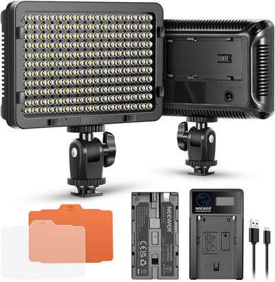 NEEWER 176 LED Videoleuchte Streaming Licht 5600K Kamera Videolicht Panel mit 2200mAh Akku und USB L