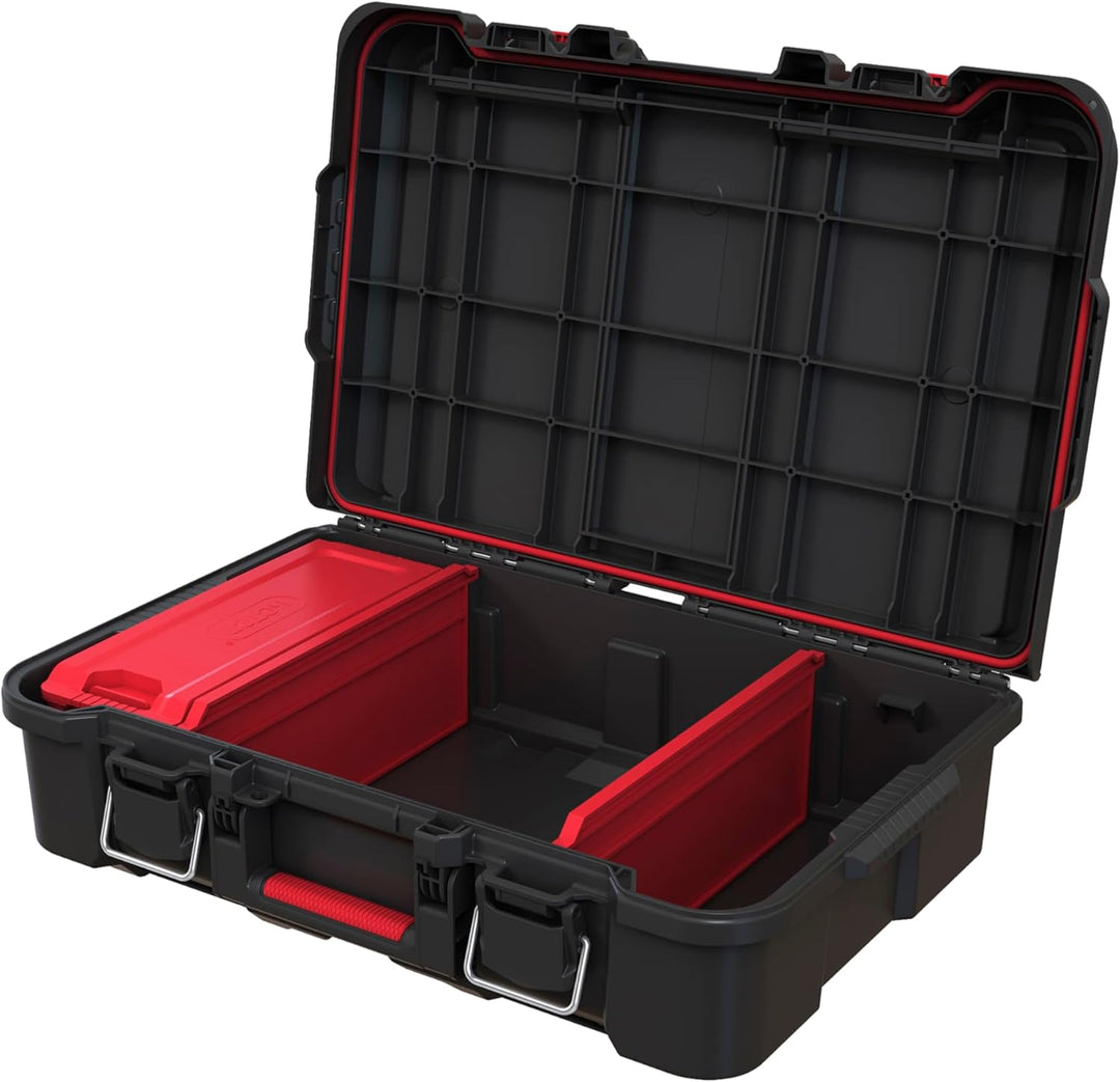 Keter Stack & Roll 253382 Aufbewahrungskoffer für Elektrowerkzeug, robust Aufbewahrungsbox für Elekt
