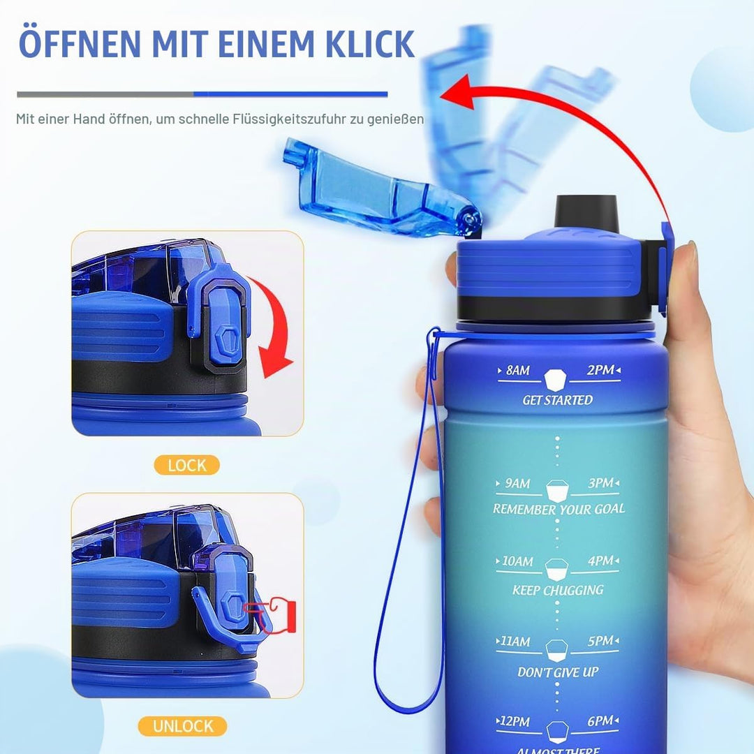 Sport Trinkflasche 500ml, 700ml, 1L, 1,5L Trinkflasche Kinder Auslaufsicher, BPA-frei Tritan Motivie