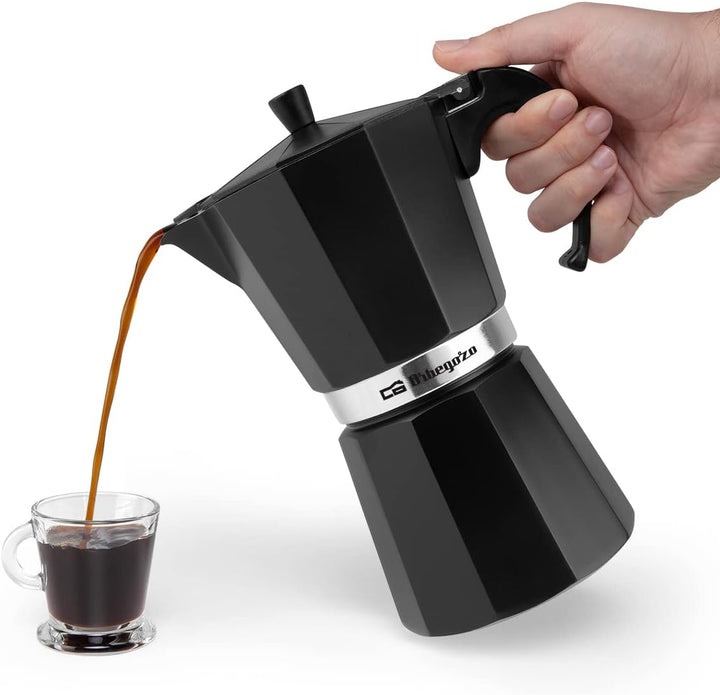 Orbegozo KFN 1210 - Italienischer Kaffeekocher aus Aluminium, Kapazität: 12 Tassen, ergonomischer Gr