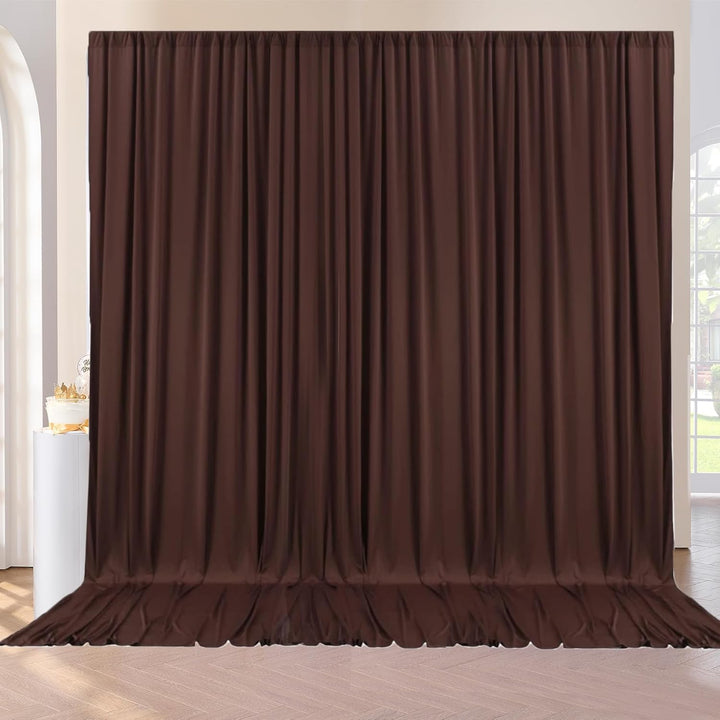 3x3 m Braun Vorhang für Kulissen und Party-Hintergrund - Polyester Hochzeit Hintergrund für Geburtst