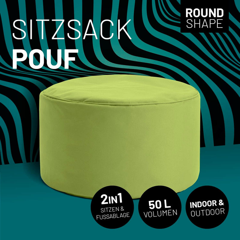 Lumaland Sitzsack Pouf (50 L) | Kompakter Sitzsack mit 3-in-1-Funktion: bequemer Hocker, praktisches