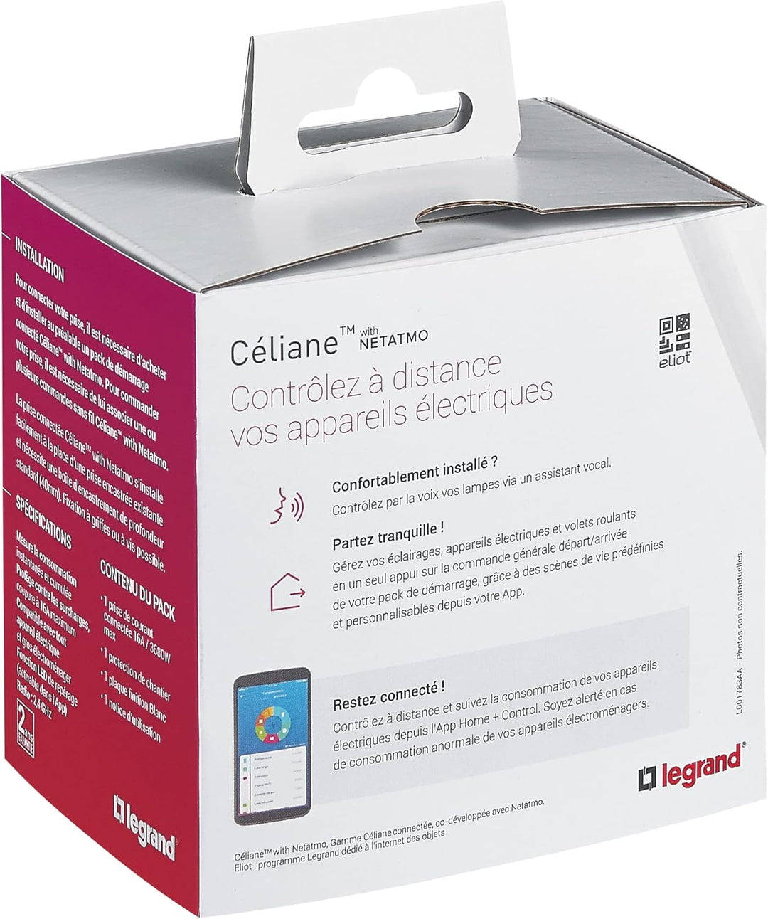 Legrand LEG67725 Celiane with Netatmo x, 3680 W, Weiss, Weiss