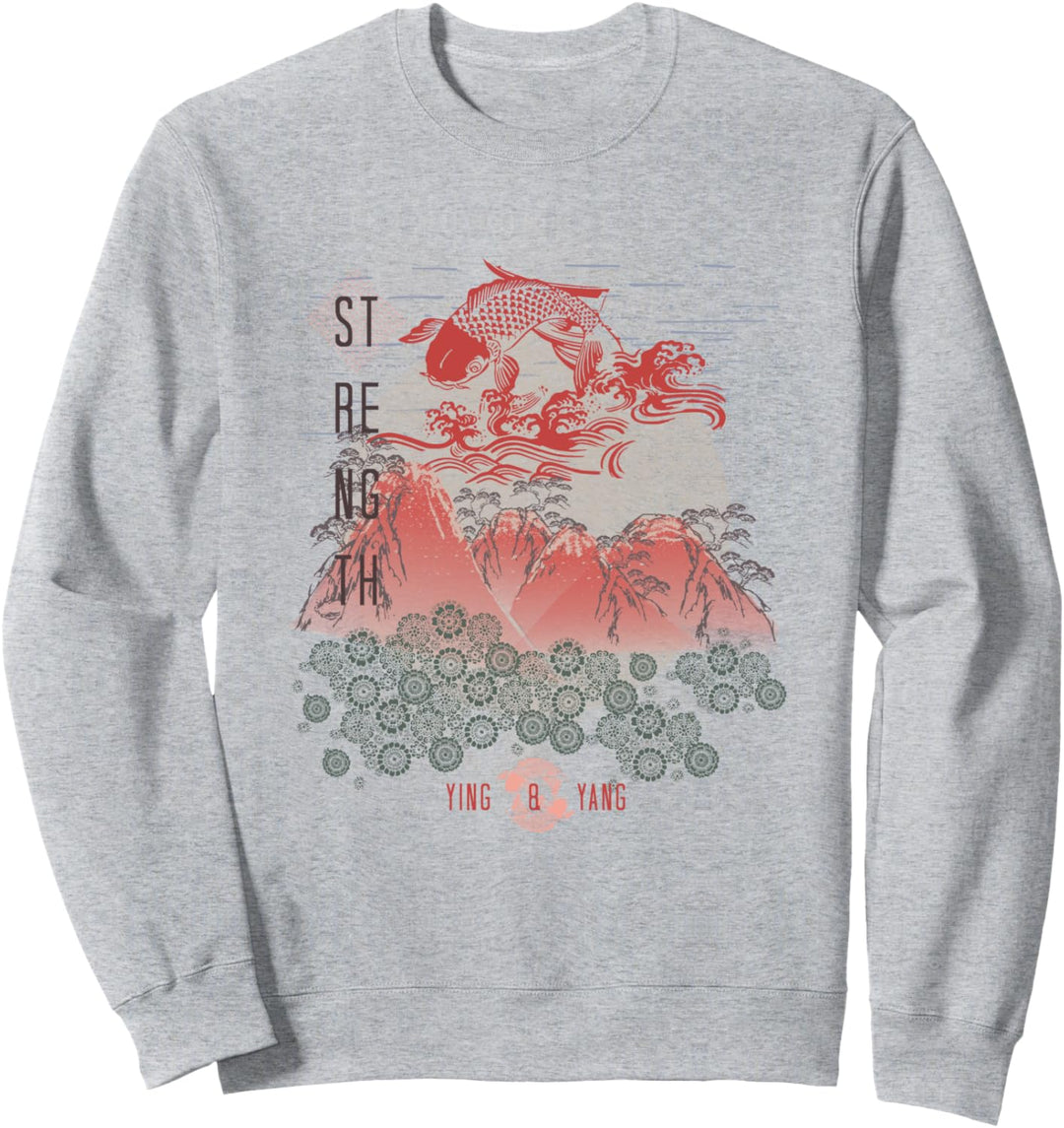 Ying and Yang Yoga Mental Peace Spiritueller Ying Yang Koi Fisch Sweatshirt