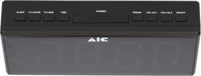 AIC Radiowecker mit gut ablesbarem XXL Display dimmbar 2 Weckzeiten 48 schwarz Schlanke Bauform, Sch