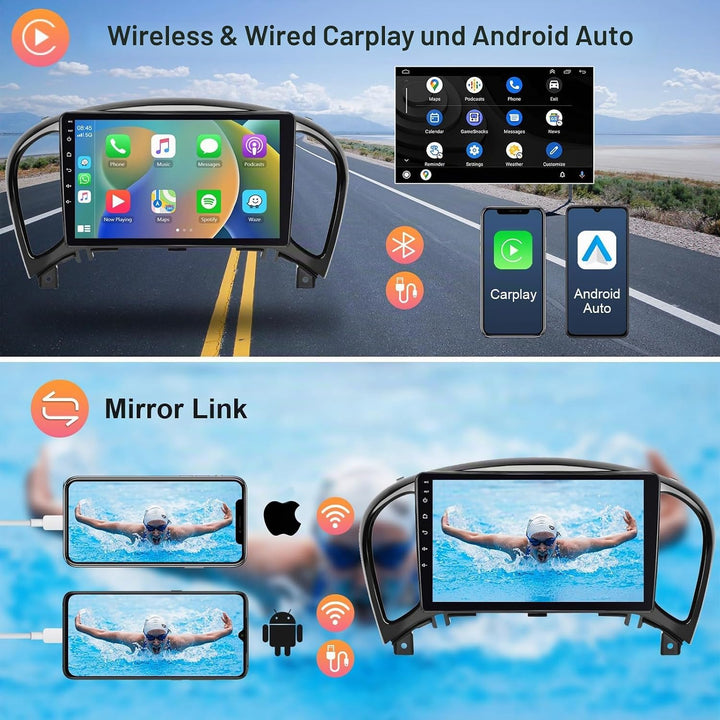 Hodozzy 2G+64G Android Autoradio für Nissan Juke J15 2010-2019/YF15 Infiniti ESQ 2011-2017 Carplay A