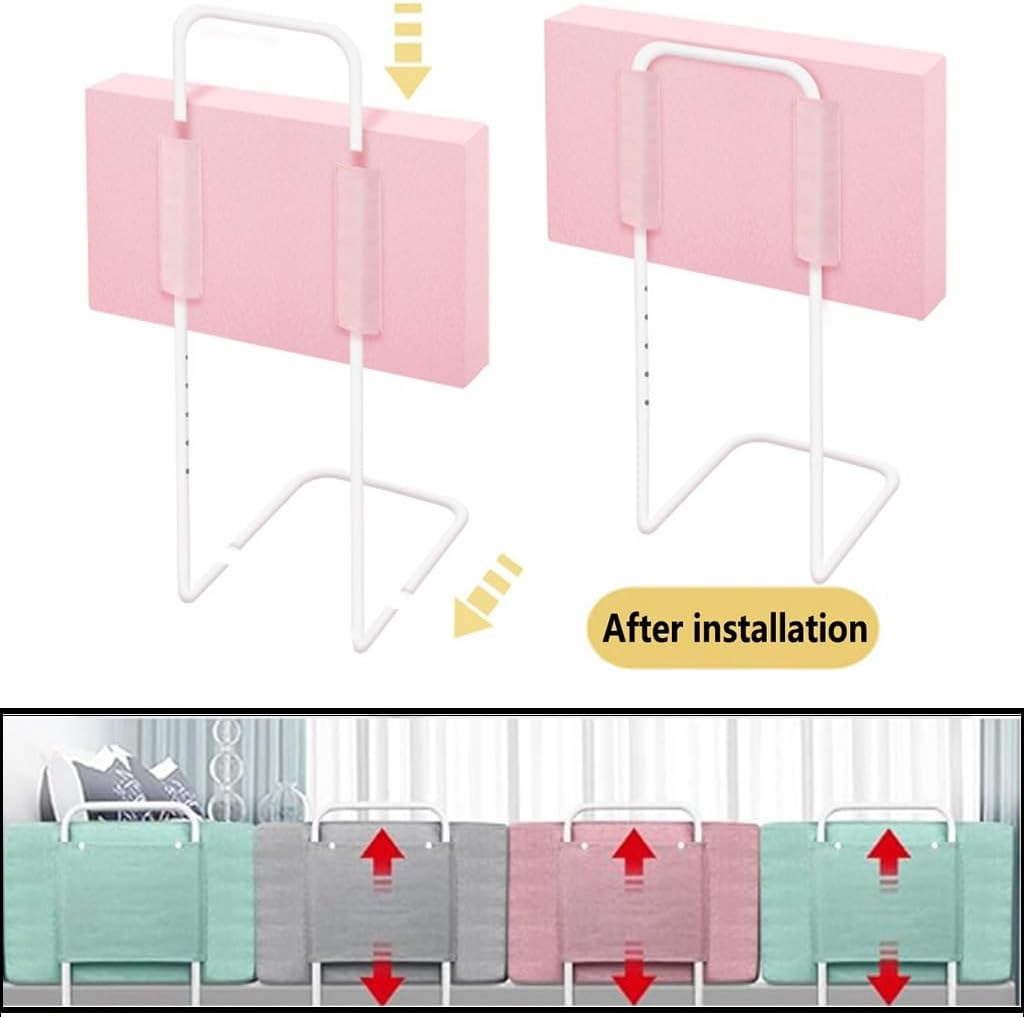 Bettgitter für Kinder, 60cm Rosa Rausfallschutz Bett, 5-Stufen Höhenverstellbar, für Kinderbetten, E