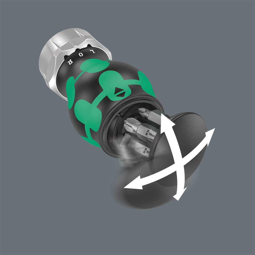 Wera 05008885001 Kraftform Kompakt Stubby Magazin RA 3, Stubby Ratschenschraubendreher mit Bit Magaz