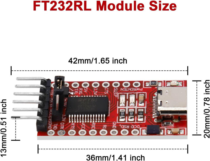USB-C zu TTL Serial Adapter mit FT232RL RUIZHI 3 Stück FT232RL Modul für 3.3V und 5V Mini USB zu TTL
