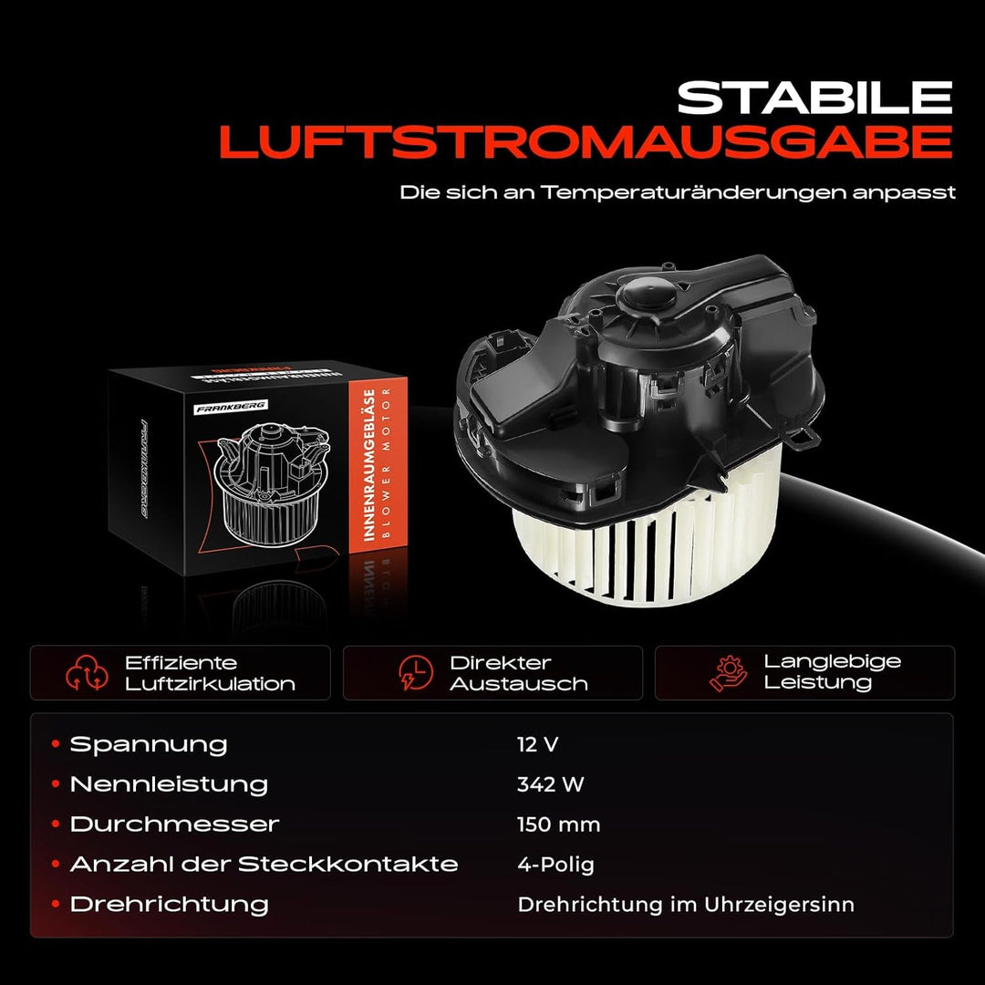 Frankberg Heizungsgebläse Gebläsemotor Kompatibel mit C.a.y.e.n.n.e 92A 3.0L-4.8L 2011-2017 T.o.u.a.
