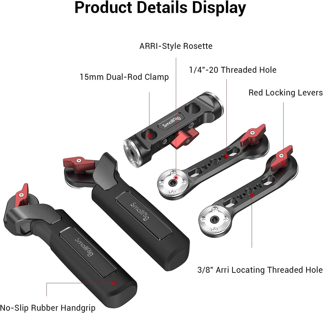 SMALLRIG Shoulder Rig Handle Kit mit Rosette für DSLR Kamera Rig- 2002