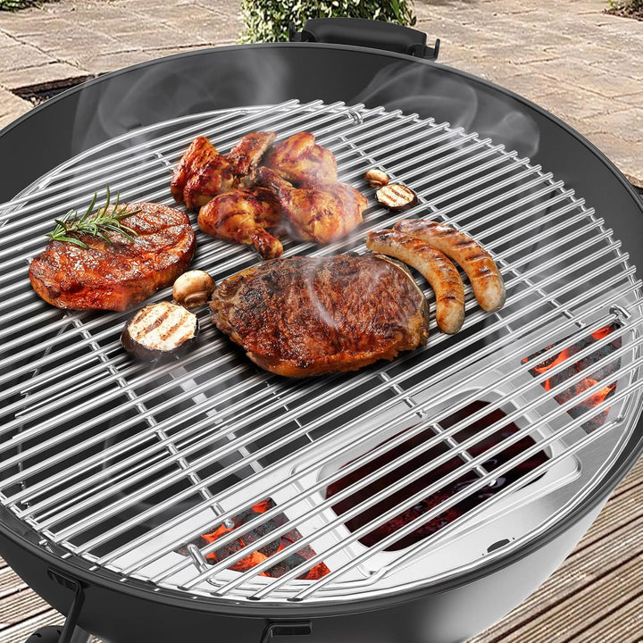 Onlyfire Kugelsmoker für Weber 47cm Kugelgrills, Räucherbox,Räuchern Edelstahl mit Wasserschale, Smo