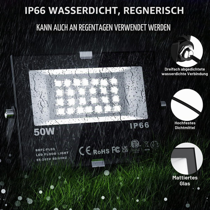 ChangM RGB LED Strahler Fluter Aussen Mit Fernbedienung Objektbeleuchtung 2er Pack 50W LED Fluter Fl