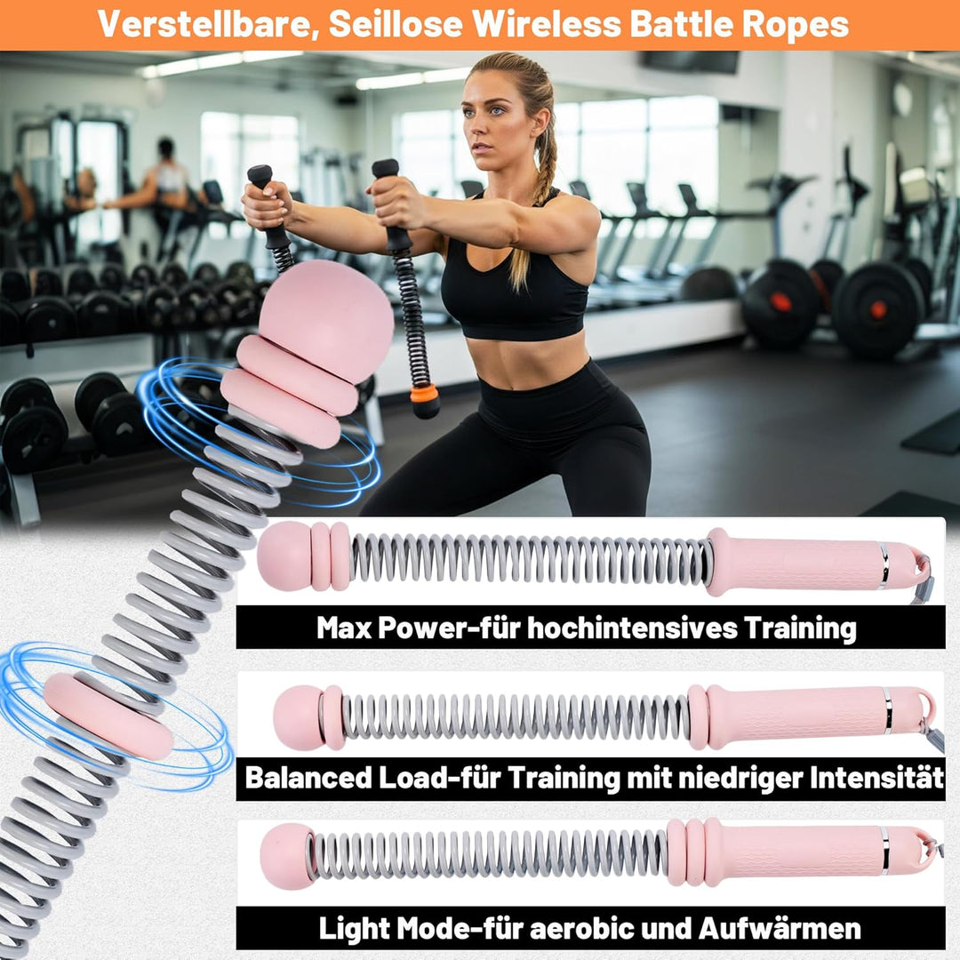 Weighted Battle Rope Without Rope 2 Pack Quiet Adjustable Ropeless Battle Ropes for full Body Traini