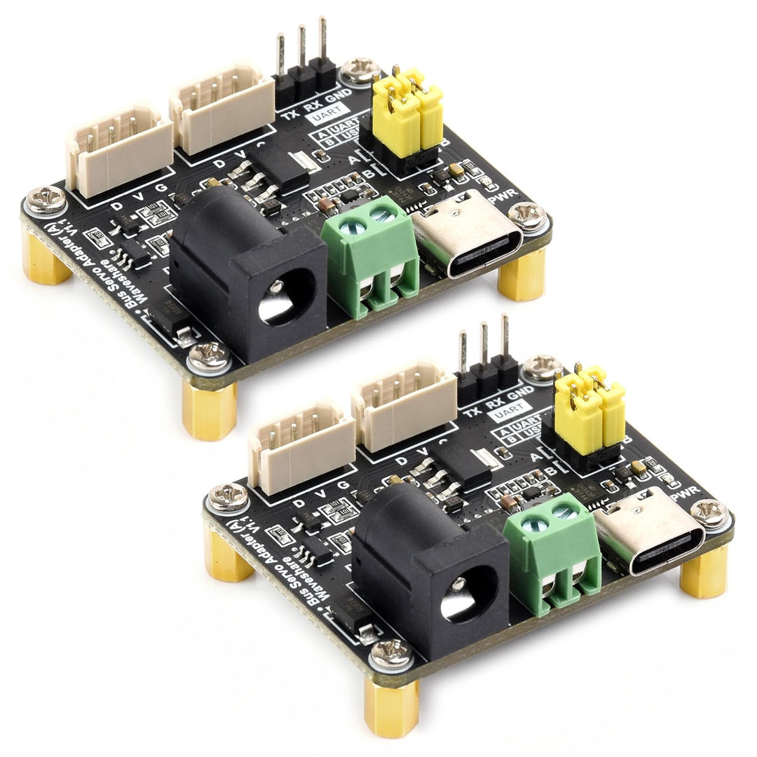 Waveshare 2PCS Serial Bus Servo Driver Board, Integrates Servo Power Supply & Control Circuit, Appli
