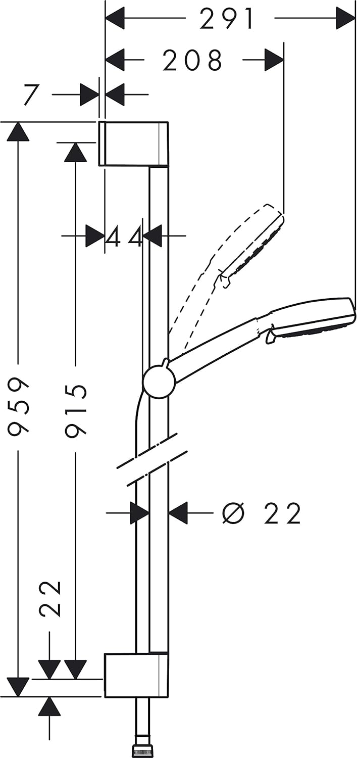 hansgrohe Crometta 100 Duschset 0,90m, 3 Strahlarten, Weiss/Chrom 0,90m 3 Strahlarten, 0,90m 3 Strah