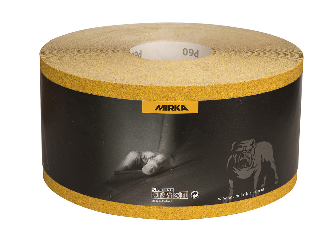 Mirka Gold Universal-Schleifpapier Schleifrolle 115mm x 50m / Korn P80 / Zum Schleifen von Gips, Spa