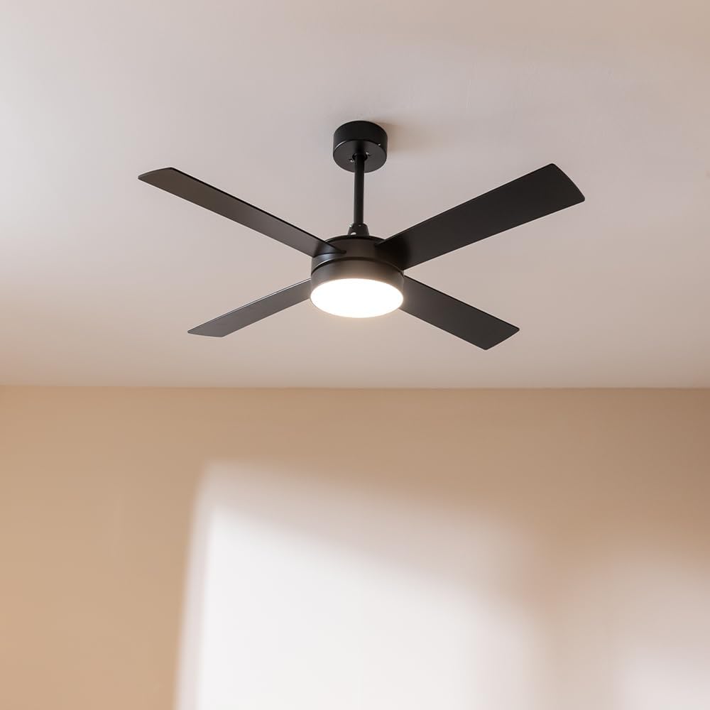 Cecotec Deckenventilator EnergySilence Aero 5200 Black Line, 132 cm | LED-Licht, 3 Lichtfarben, Fern