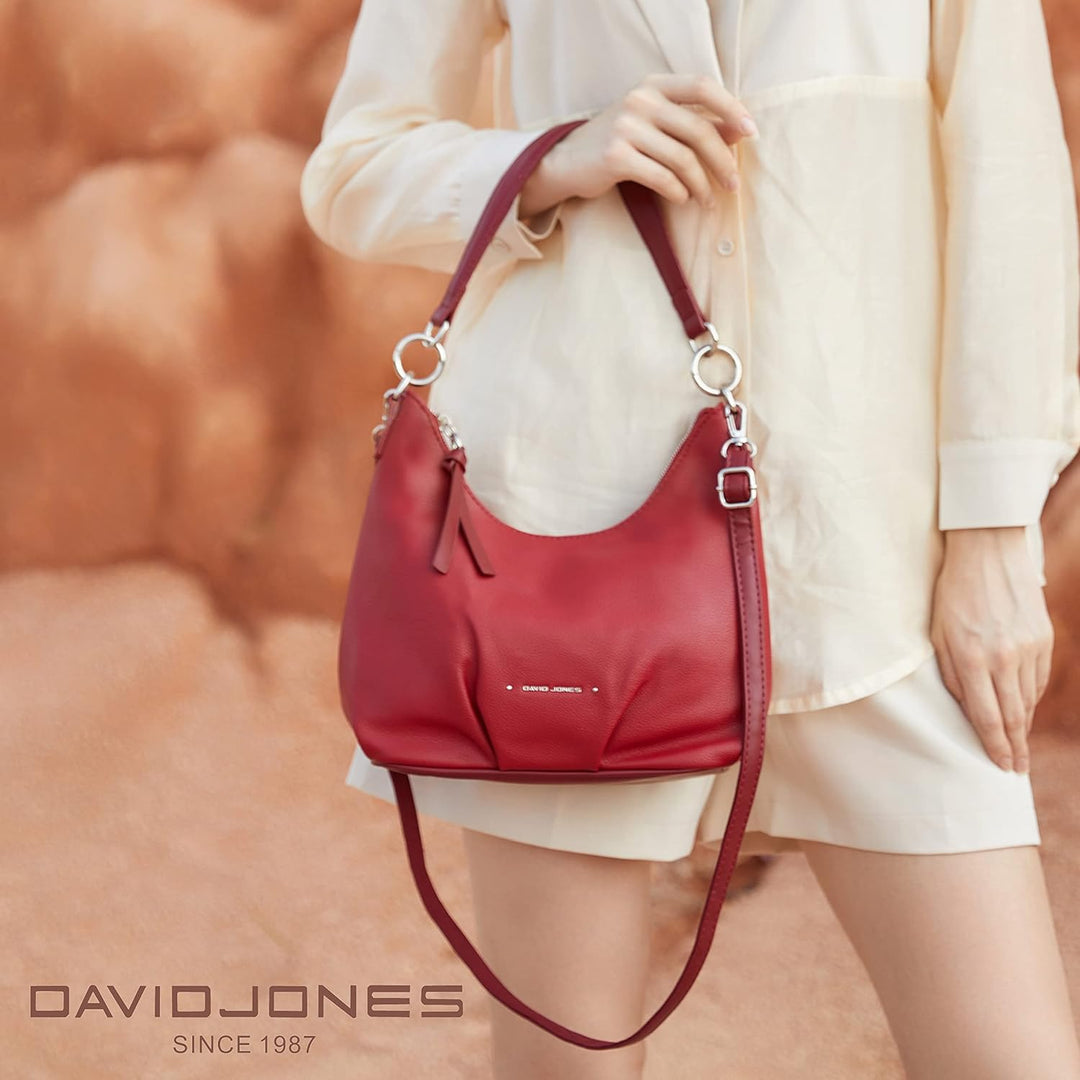 David Jones - Damen Hobo Schultertasche - Frau Handtasche PU Leder - Umhängetasche Mittelgrosse Lang