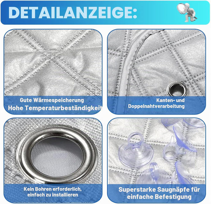 Windschutzscheibe Sonnenschutz für Mercedes-Benz VITO III W447 2014-2022, 600D Oxford Tuch 100% Lich